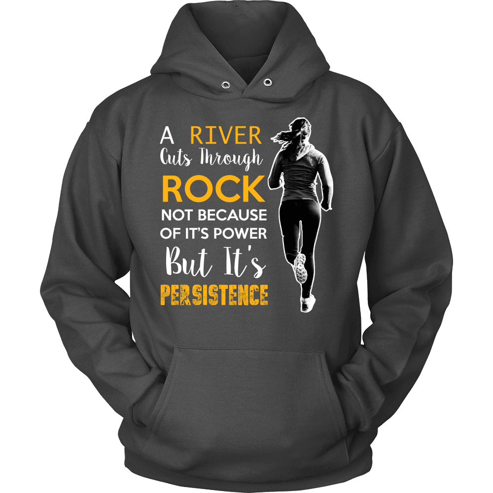 Spartan Mart - T-shirt; A River Cuts Through Rock Not Because Of It’s Power But It’s Persistence (Dark) Men's Apparel