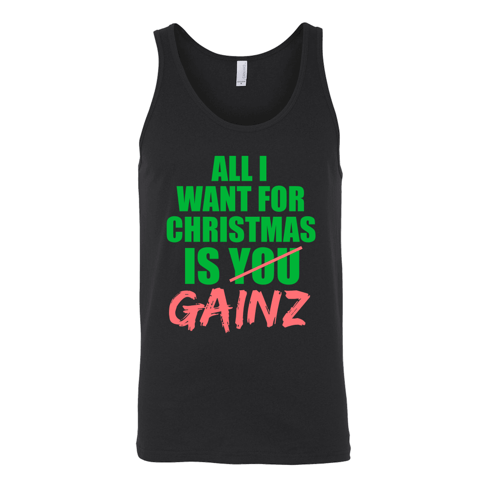 Spartan Mart - T-shirt; All I Want For Christmas Is GAINZ
