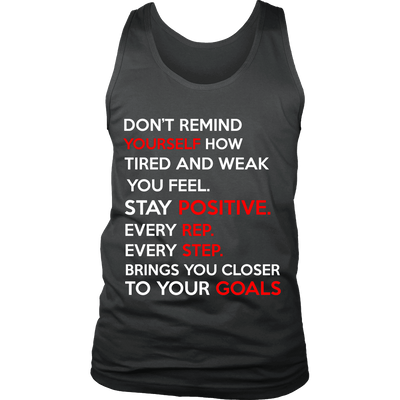 Spartan Mart - T-shirt; Don’t Remind Yourself How Tired and Weak You Feel (Dark) Men's Apparel