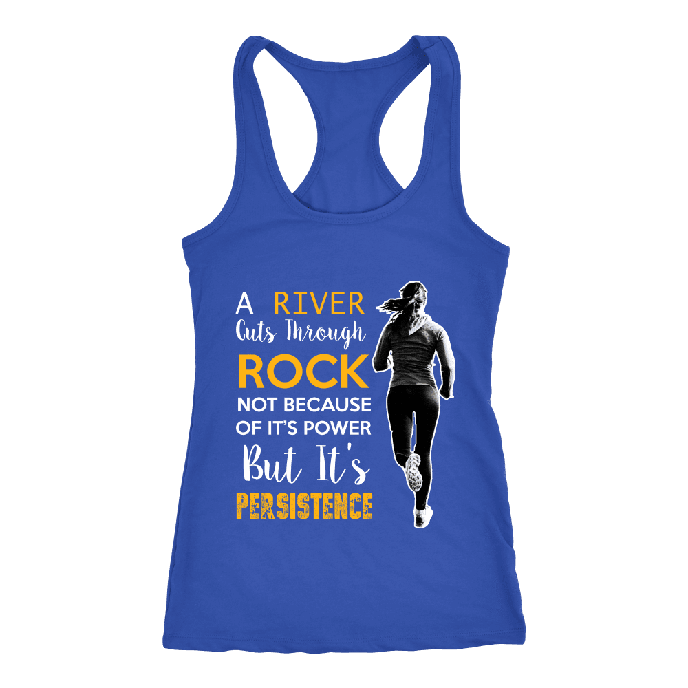 Spartan Mart - T-shirt; A River Cuts Through Rock Not Because Of It’s Power But It’s Persistence (Dark) Women's Apparel