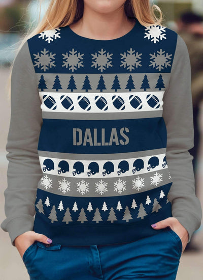 Spartan Mart - Sweatshirt; Dallas Football Ugly Christmas Sweatshirt