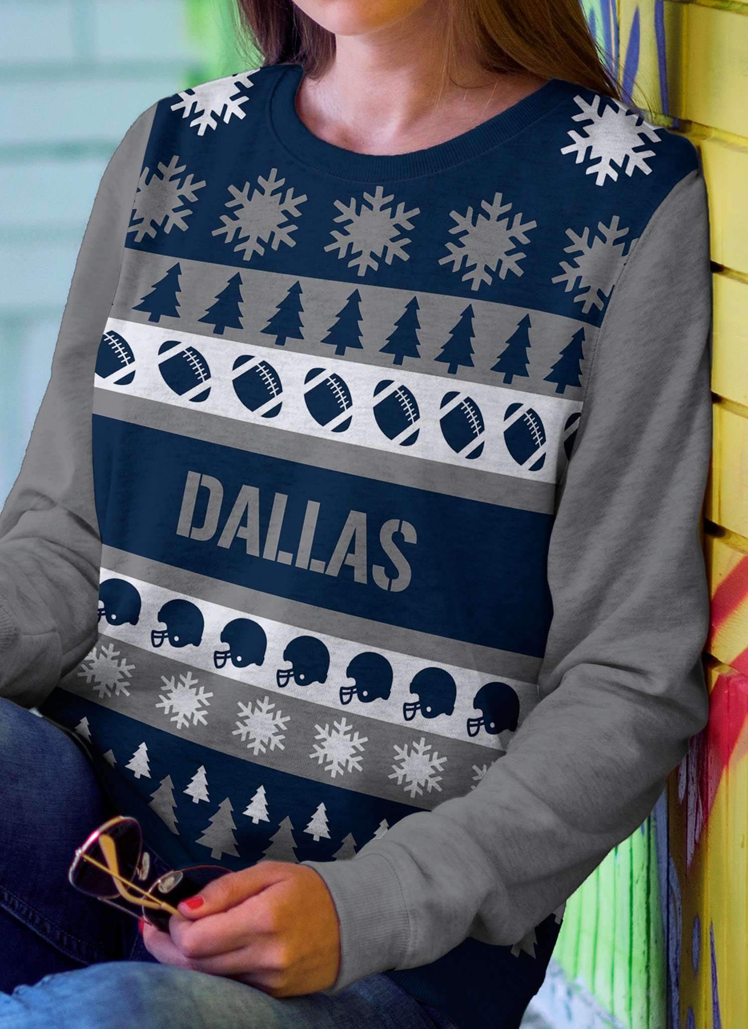 Spartan Mart - Sweatshirt; Dallas Football Ugly Christmas Sweatshirt
