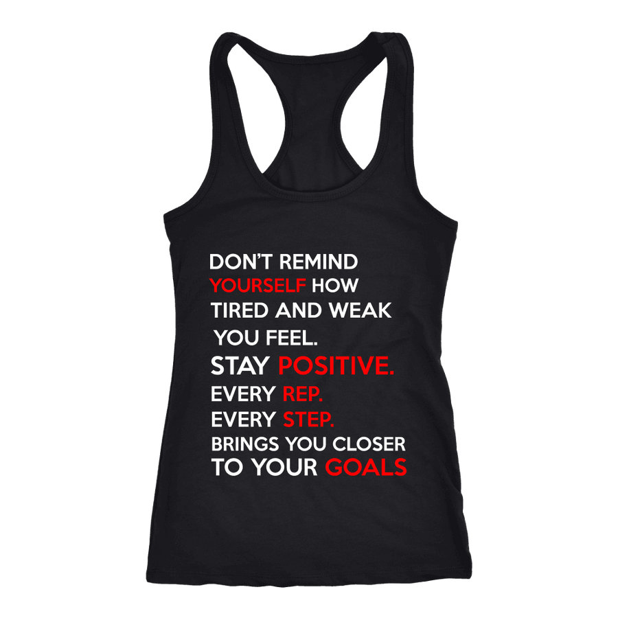 Spartan Mart - T-shirt; Don’t Remind Yourself How Tired and Weak You Feel (Dark) Women's Apparel