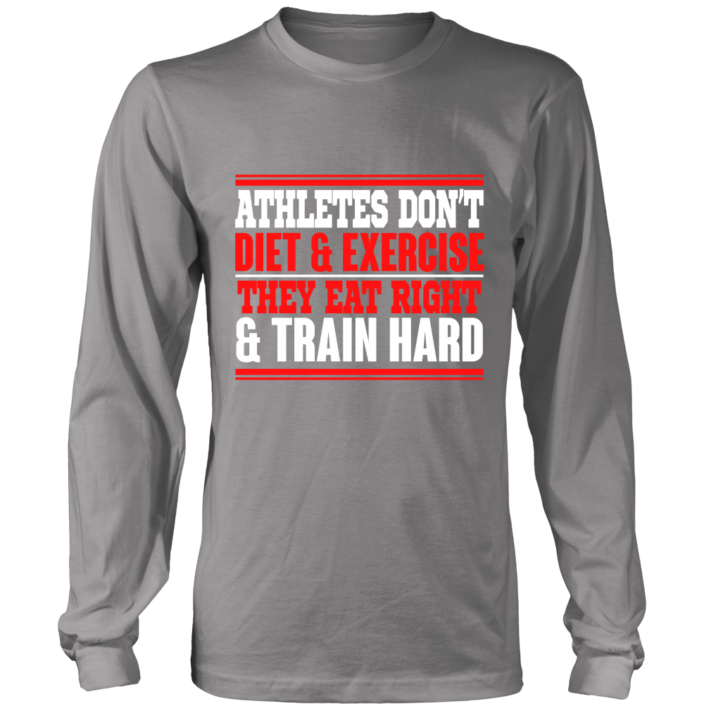 Spartan Mart - T-shirt; Athletes Eat Right and Train Hard Men's Apparel