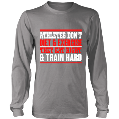 Spartan Mart - T-shirt; Athletes Eat Right and Train Hard Men's Apparel
