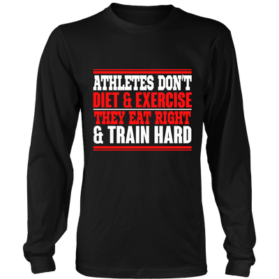 Spartan Mart - T-shirt; Athletes Eat Right and Train Hard Men's Apparel