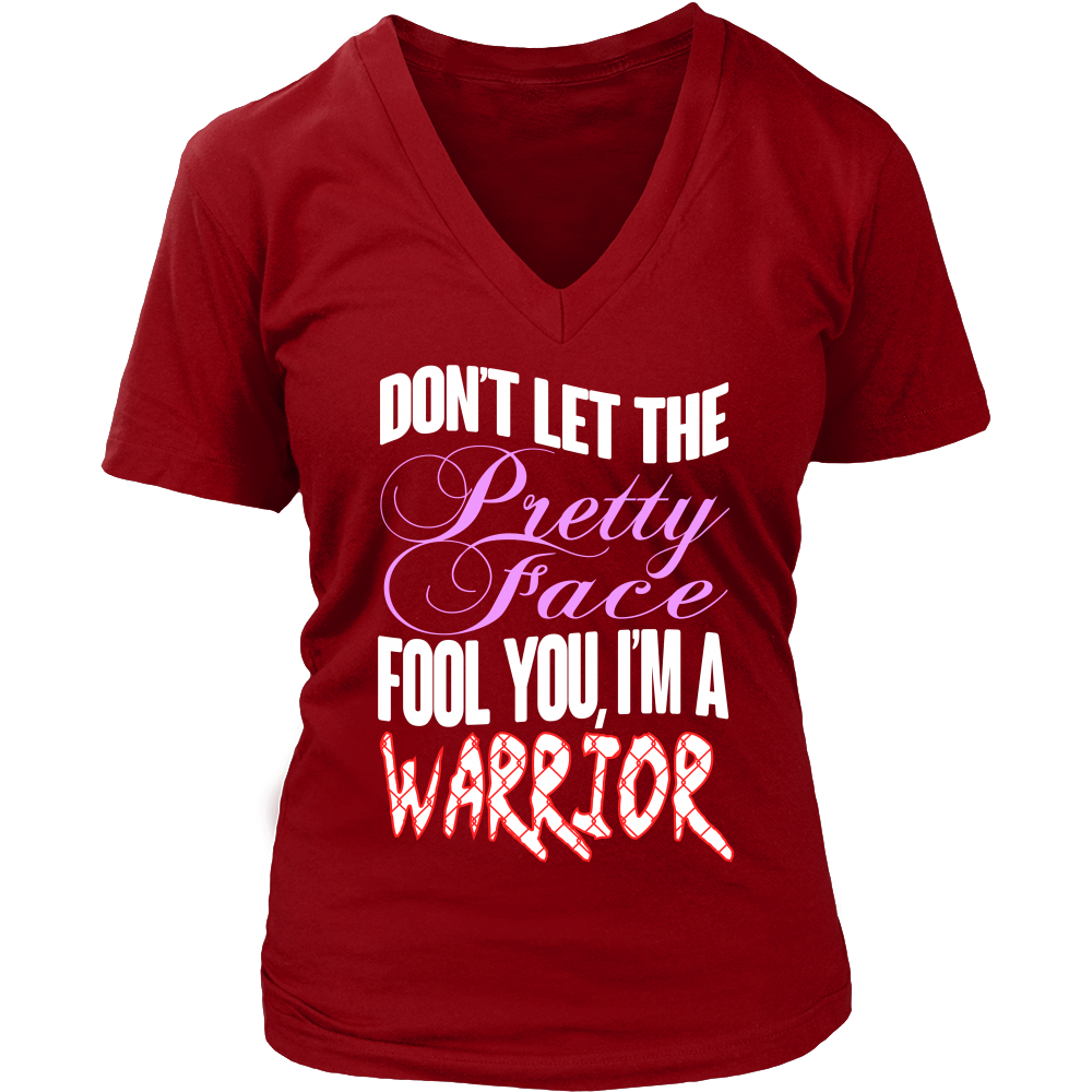 Spartan Mart - T-shirt; Don't Let The Pretty Face Fool You, I'm A Warrior Women's Apparel