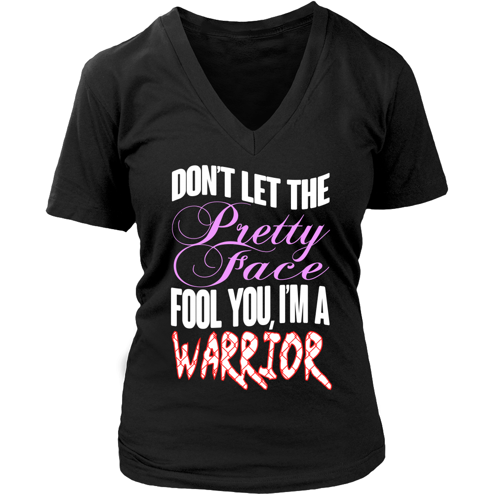 Spartan Mart - T-shirt; Don't Let The Pretty Face Fool You, I'm A Warrior Women's Apparel