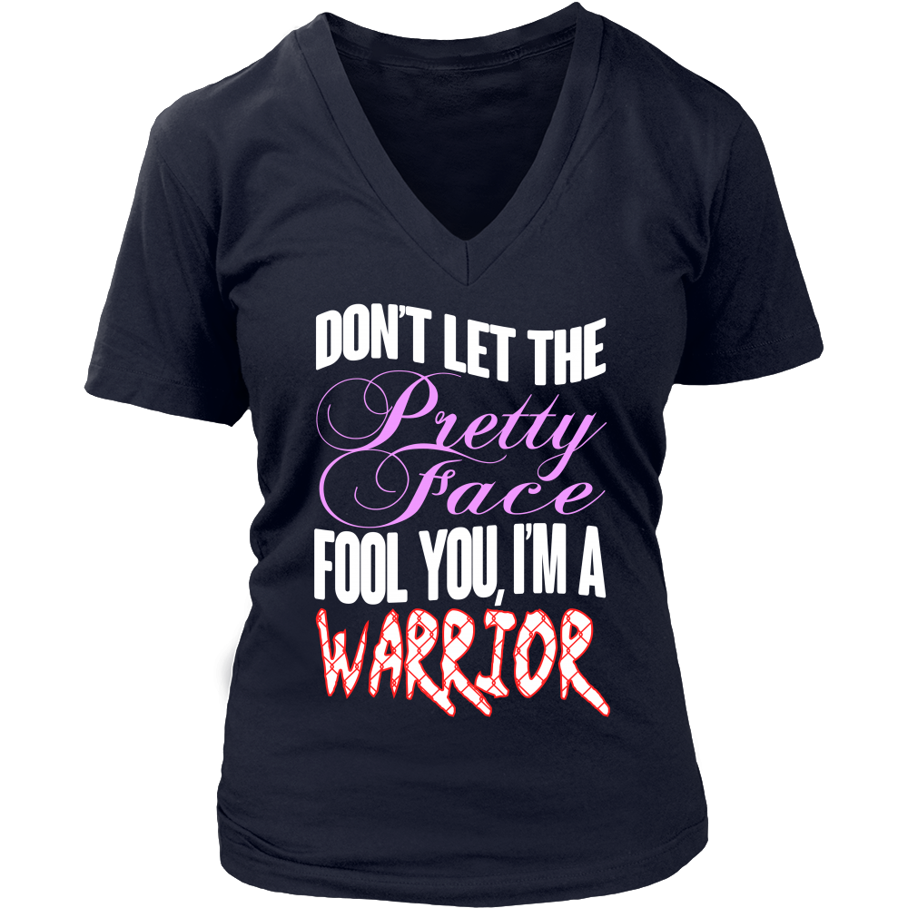 Spartan Mart - T-shirt; Don't Let The Pretty Face Fool You, I'm A Warrior Women's Apparel