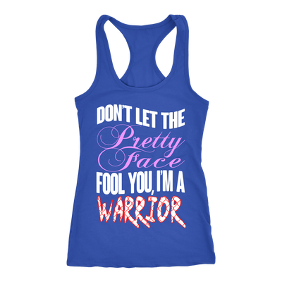 Spartan Mart - T-shirt; Don't Let The Pretty Face Fool You, I'm A Warrior Women's Apparel
