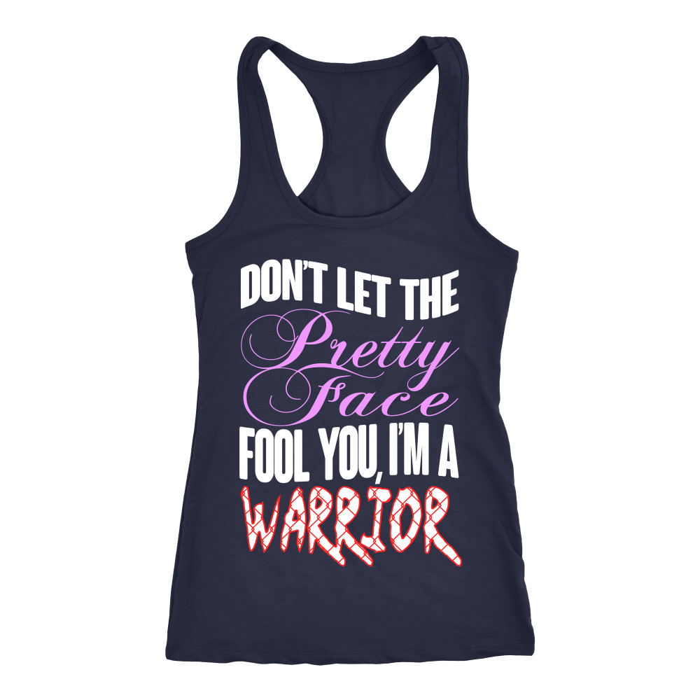 Spartan Mart - T-shirt; Don't Let The Pretty Face Fool You, I'm A Warrior Women's Apparel