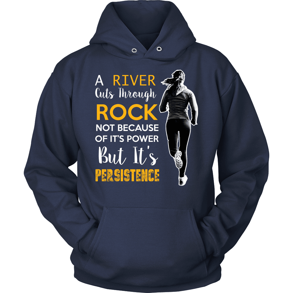 Spartan Mart - T-shirt; A River Cuts Through Rock Not Because Of It’s Power But It’s Persistence (Dark) Men's Apparel