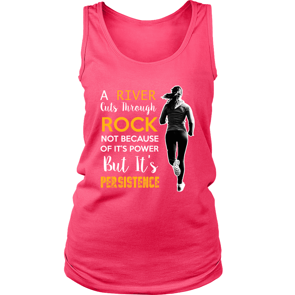 Spartan Mart - T-shirt; A River Cuts Through Rock Not Because Of It’s Power But It’s Persistence (Dark) Women's Apparel