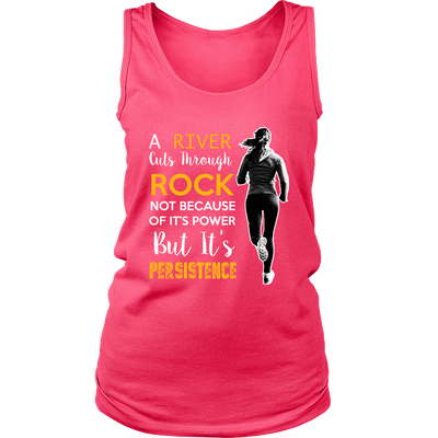 Spartan Mart - T-shirt; A River Cuts Through Rock Not Because Of It’s Power But It’s Persistence (Dark) Women's Apparel