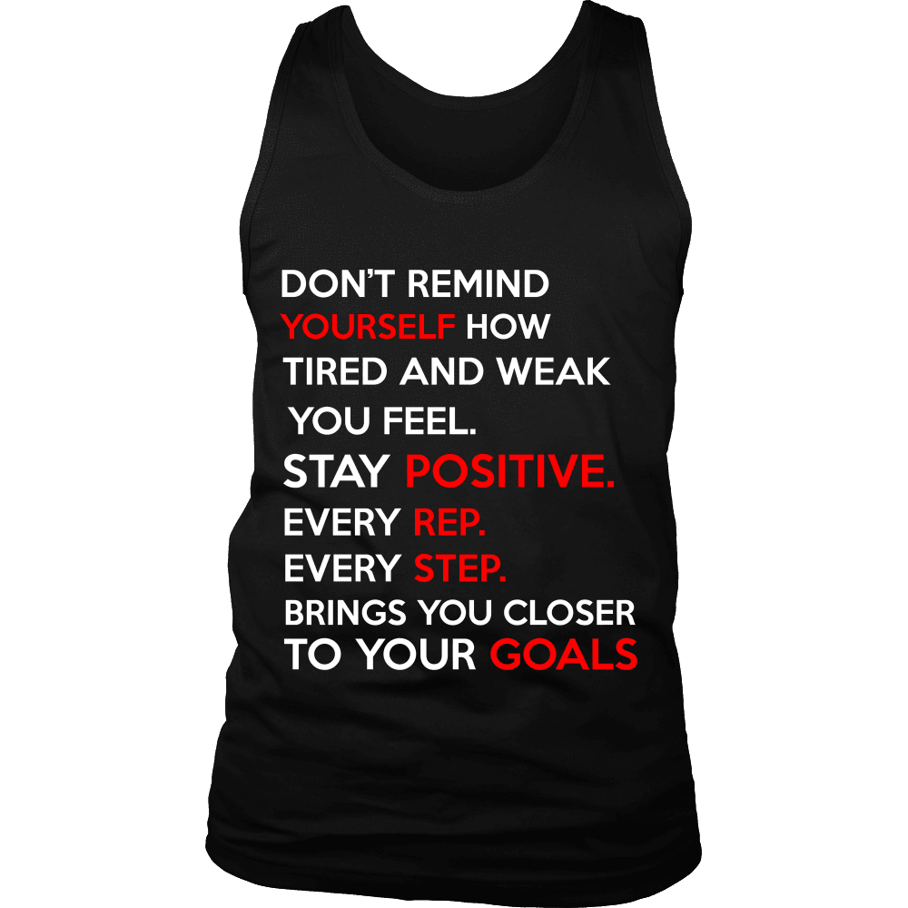 Spartan Mart - T-shirt; Don’t Remind Yourself How Tired and Weak You Feel (Dark) Men's Apparel
