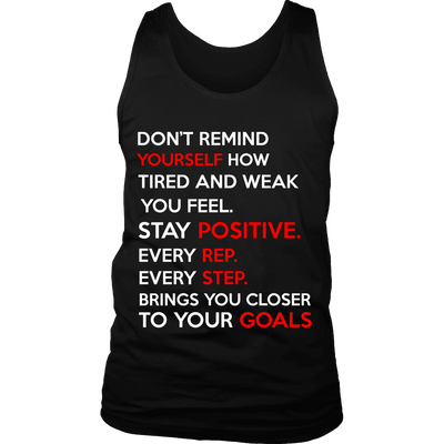 Spartan Mart - T-shirt; Don’t Remind Yourself How Tired and Weak You Feel (Dark) Men's Apparel