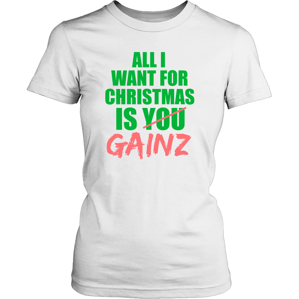 Spartan Mart - T-shirt; All I Want For Christmas Is GAINZ