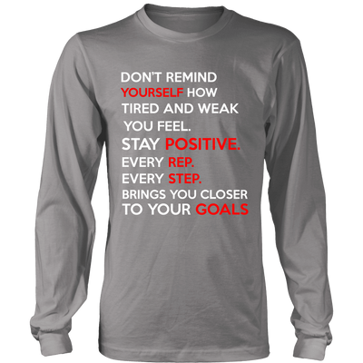 Spartan Mart - T-shirt; Don’t Remind Yourself How Tired and Weak You Feel (Dark) Men's Apparel