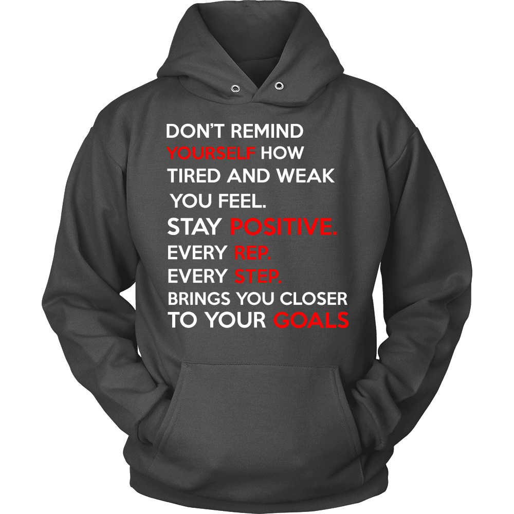 Spartan Mart - T-shirt; Don’t Remind Yourself How Tired and Weak You Feel (Dark) Men's Apparel