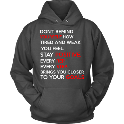 Spartan Mart - T-shirt; Don’t Remind Yourself How Tired and Weak You Feel (Dark) Men's Apparel