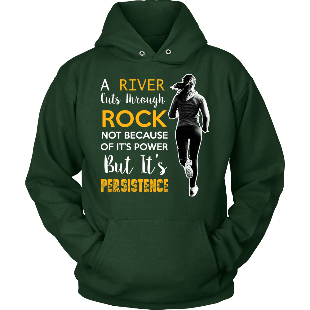 Spartan Mart - T-shirt; A River Cuts Through Rock Not Because Of It’s Power But It’s Persistence (Dark) Men's Apparel