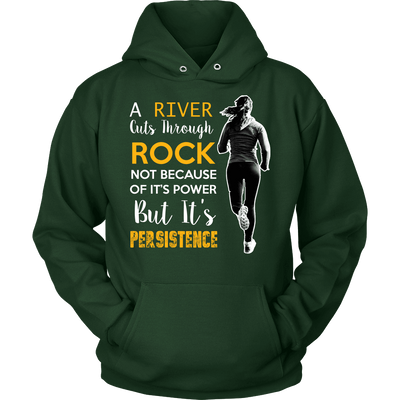 Spartan Mart - T-shirt; A River Cuts Through Rock Not Because Of It’s Power But It’s Persistence (Dark) Men's Apparel
