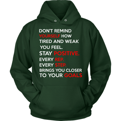 Spartan Mart - T-shirt; Don’t Remind Yourself How Tired and Weak You Feel (Dark) Men's Apparel